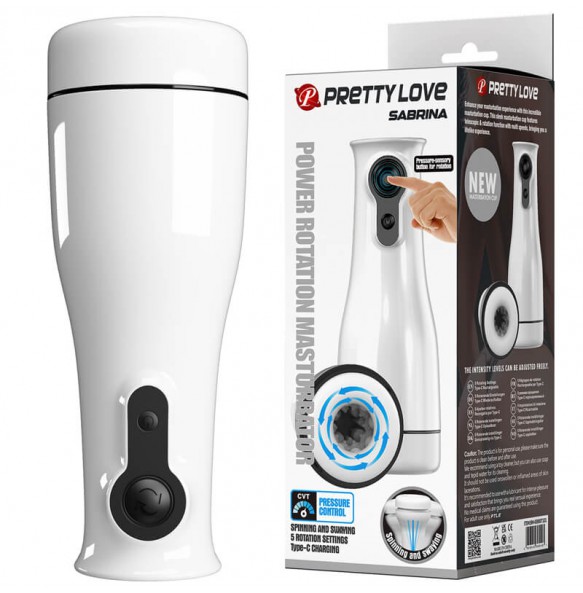 PRETTY LOVE - SABRINA Power Rotation Masturbator (Chargeable - White)